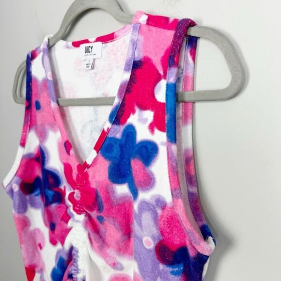 JUICY COUTURE | Terry Cinched Floral Cropped Tank Top Women’s Size Small NEW!! - Picture 4 of 10